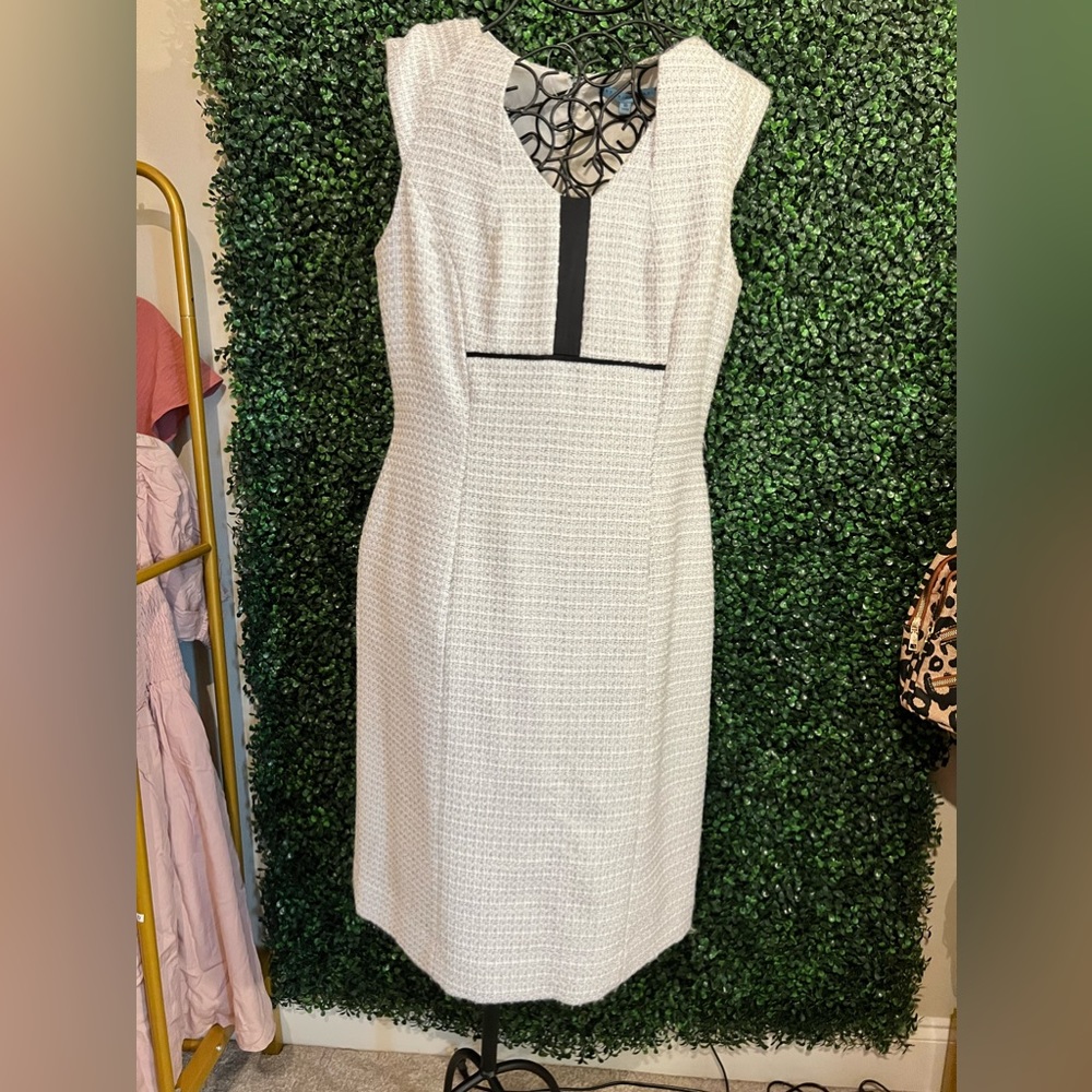 Antonio Melani, white with black detail dress, size 10.